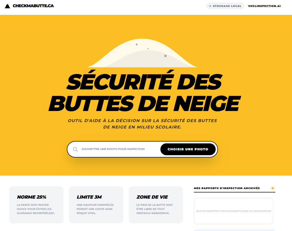 CheckMabutte.ca la solution pour inspecter les buttes de neige